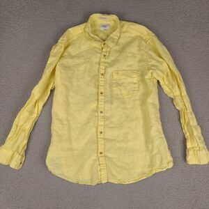 Yellow Linen Button-Down Shirt - Men's